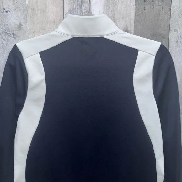 Tori Birch Tori Sport Colorblock Navy & White Track Jacket Sz. Medium - Picture 7 of 12